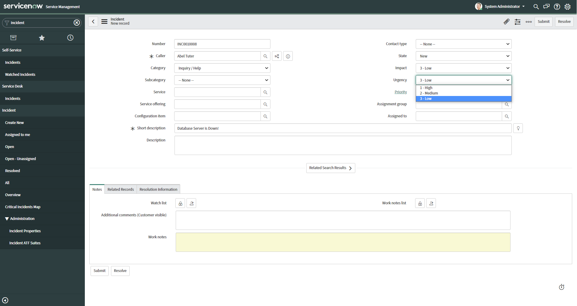 Creating workflows for ServiceNow incidents – Oomnitza Documentation